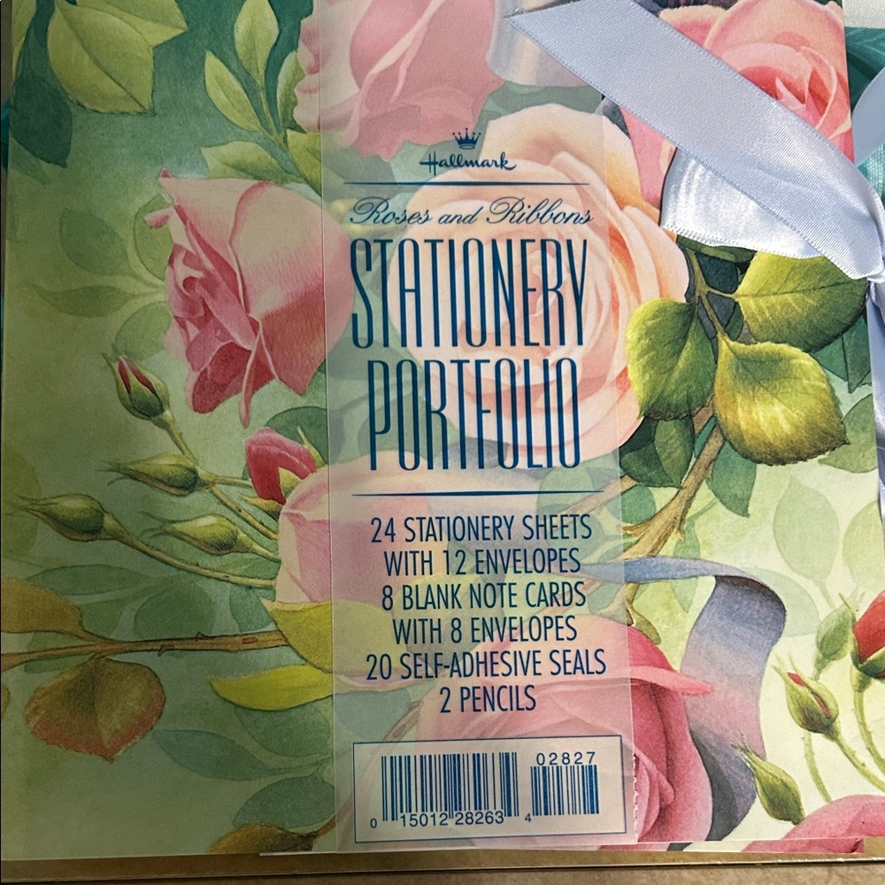 Hallmark Floral Stationery Portfolio with Pink and Green Accents